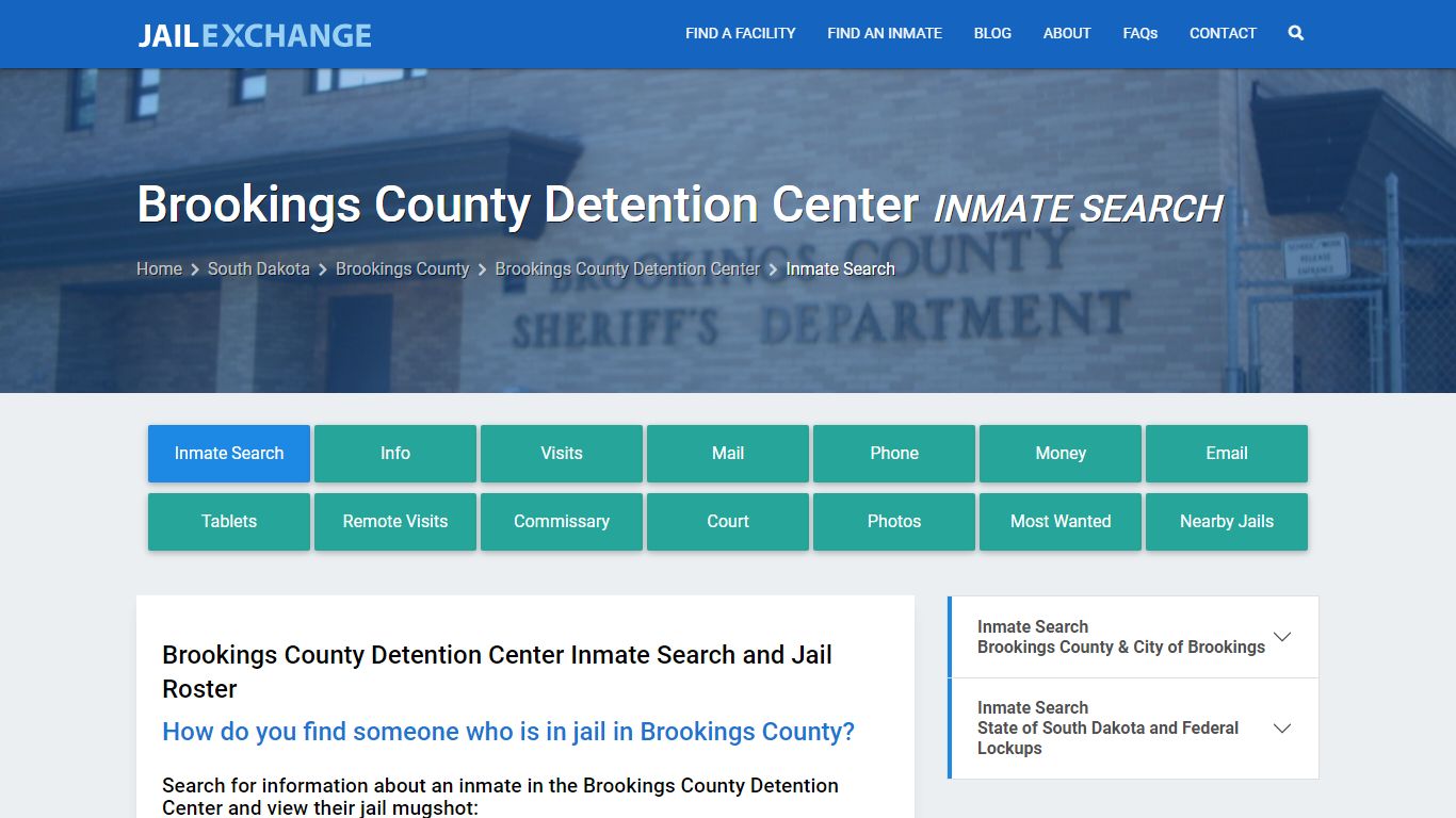 Brookings County Detention Center Inmate Search - Jail Exchange
